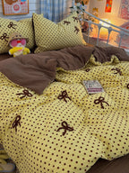 Tufted Bow Dot Seersucker Bedding Set original reference image 12