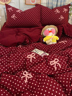 Tufted Bow Dot Seersucker Bedding Set original reference image 18