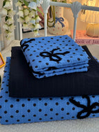 Tufted Bow Dot Seersucker Bedding Set original reference image 37
