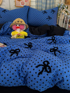 Tufted Bow Dot Seersucker Bedding Set original reference image 38