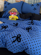 Tufted Bow Dot Seersucker Bedding Set original reference image 40