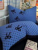 Tufted Bow Dot Seersucker Bedding Set original reference image 42