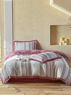 Waffle Stripe Tassel Bedding Set original reference image 18
