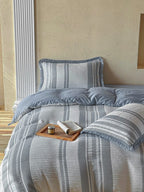 Waffle Stripe Tassel Bedding Set original reference image 26