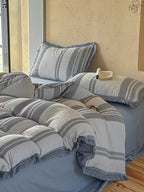 Waffle Stripe Tassel Bedding Set original reference image 27